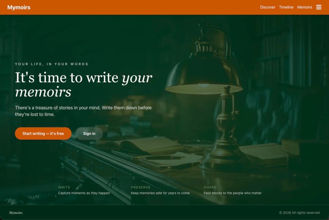 Mymoirs - Celebrate Your Personal Stories